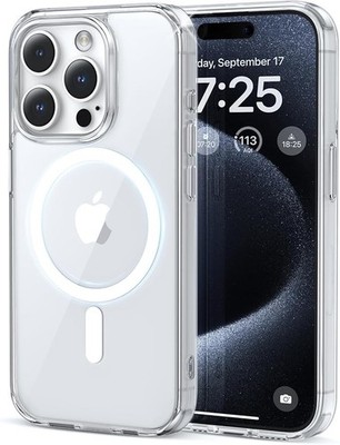 Magnet Clear Case für iPhone 15 Pro mit 2 Displayschutzfolien MagSafe kompatibel