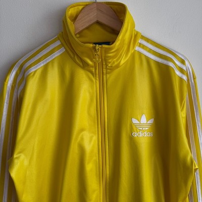 Adidas Chile 62 Track Jacket Yellow Glossy Trefoil Vintage Y2K