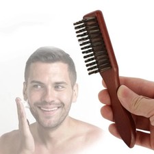 Boar Bristle Beard Brush Wooden Handle Hairdressing Grooming Tool
