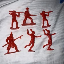 Lot Of 6 Vintage 1960s Cowboys And Indians Toy Soldiers 2 1/2" - 3"