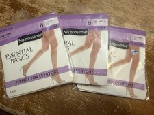3 No Nonsense Essential Basics Knee Highs Sheer Toe 2 Suntan 1 Off Black Size Q