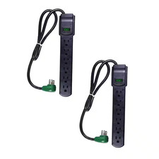 Gogreen Power G-16103MSBK-2 2.5 Ft. 14/3 6 Outlet Indoor Surge Protector, Blac