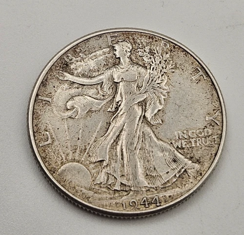 Nice 1944 WALKING LIBERTY HALF DOLLAR WWII 50c piece silver .90 us coin eagle AU