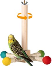 Spinning Bird Toy, 360  Rotating Parrot Perch, Fun Cage multicolored