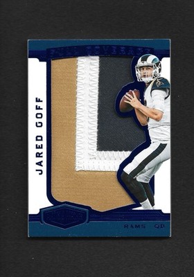 2018 Panini Plates & Patches Jared Goff #/45 Jersey Patch Full Coverage Rams