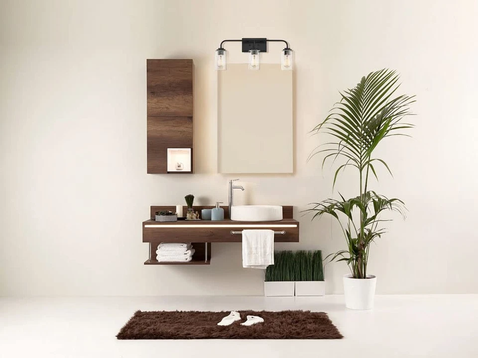 Lámpara de tocador Logan de 3 luces, aplique de montaje en pared de 24,5 pulgadas para baño... Foto 2 de 3