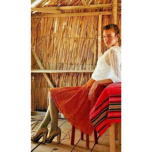 Anthropologie Moulinette Soeurs Womens Skirt Orange Tuberose Eyelet Mini 8