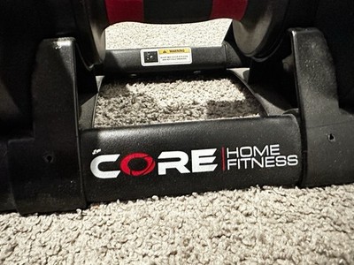 CORE HOME FITNESS Adjustable Dumbbell Set w/ Storage Stand, Black/Red 50 lb