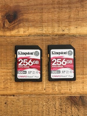 Kingston Canvas React Plus 256GB U3 V90 SDXC UHS-II SD Card 300R 260W FAST