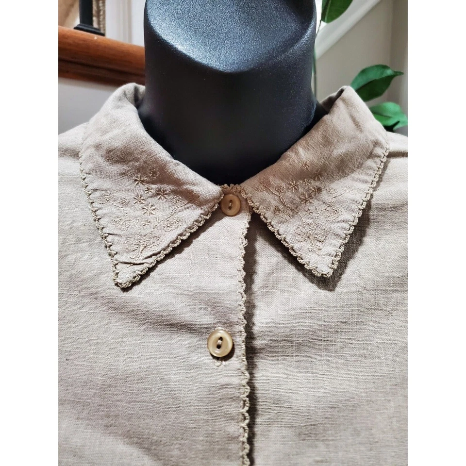 Blazer y falda para mujer Basic Editions beige lino pecho único traje de 2 piezas XL Foto 4 de 4