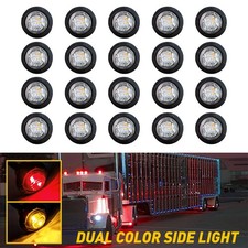 20X Marker Light 3/4" Trailer Truck Side Color Dual Round LED Lamp Amber & Red