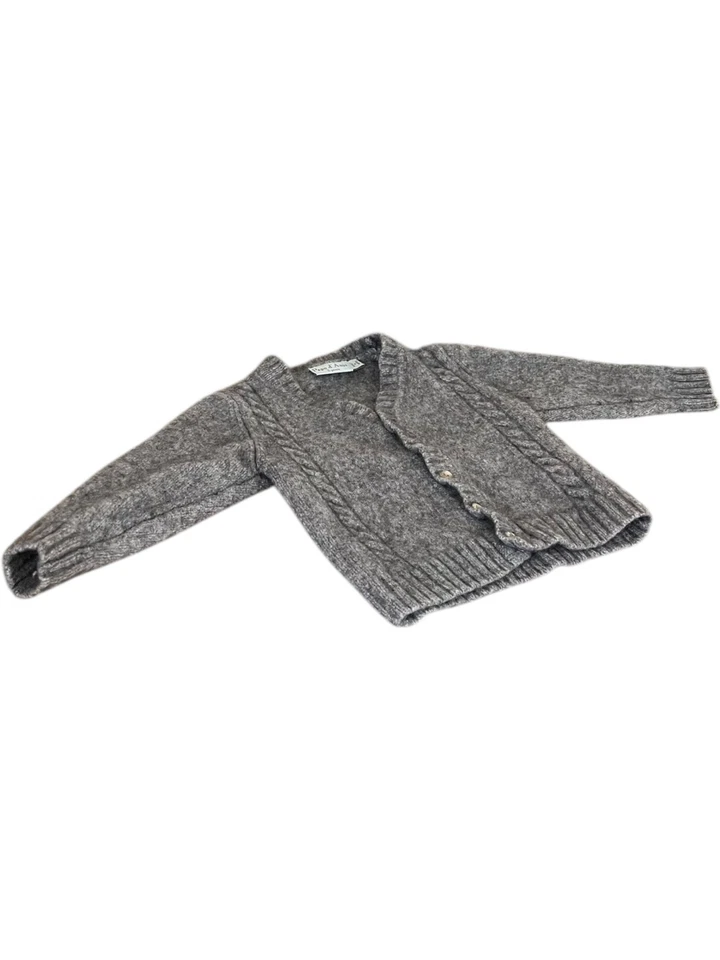 Papo d'Anjo sz 3 Boys Cashmere Charcoal Gray Cardigan Sweater Toddler Button Up - Image 4 of 4
