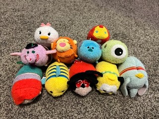 Disney Plush Set Lot Of 11 TSUM TSUM Ariel Flounder Monsters Inc Minnie More