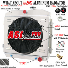 3 -ROWS Radiator Shroud Fan FIT 1955-57 Chevy Bel Air Nomad Del Ray 210/150 /V8