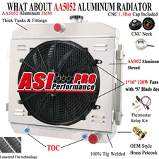 3 Row Radiator + Shroud Fan For 1955-57 Chevy Bel Air Nomad Del Ray 210 150  V8