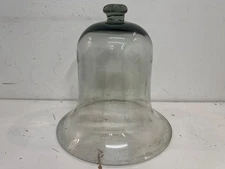 Antique Hand Blown Art Glass Large Garden Bell Cloche