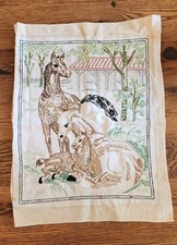 VTG Needlepoint Embroidery Hand Stitched Horse Pasture Scene TLC