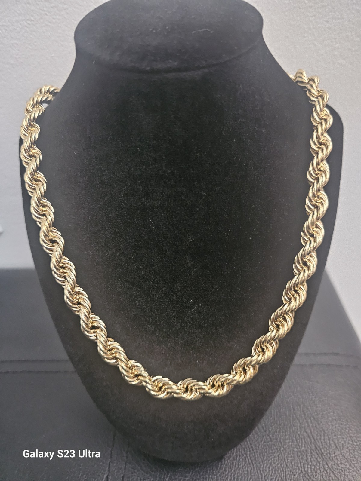 36in. 14k Gold-Plated brass- 9.7mm THICK Rope Chain w/ Spring Ring Closure image 2