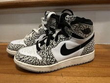 Nike Air Jordan 1 Retro High OG White Cement Boy's Youth Sneakers - Size 4Y