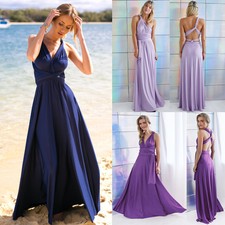 Women Evening Dress Convertible Multi Way Wrap Bridesmaid Formal Long Dresses 