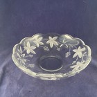 MIKASA * 8.5" Bowl * GARDEN TERRACE Serving  Etched Clear Floral Grapes Leaves — photo 1