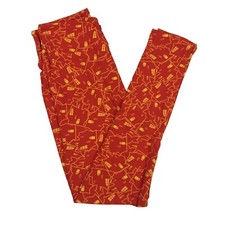 LulaRoe OS Leggings Halloween Haunted House Orange Soft Women One Size NWT LLR