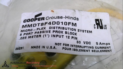 COOPER CROUSE-HINDS MMDT8F4D010FM, MULTI PORT BLOCK, 8 PORT, 0.25M, NEW #229493 - Picture 2 of 4
