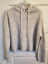 Victoria Secret PINK Hoodie Crop Pullover Soft Sweater Women Small Gray