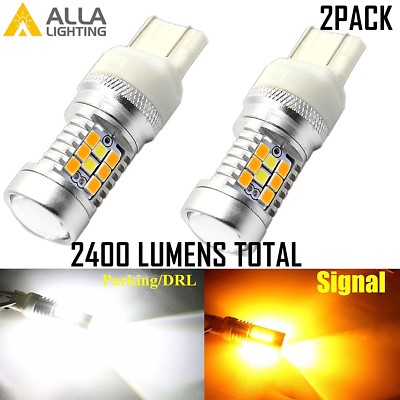 AllaLighting 7443 Switchback Flashback Dual Color Turn Signal Blinker,Light Bulb