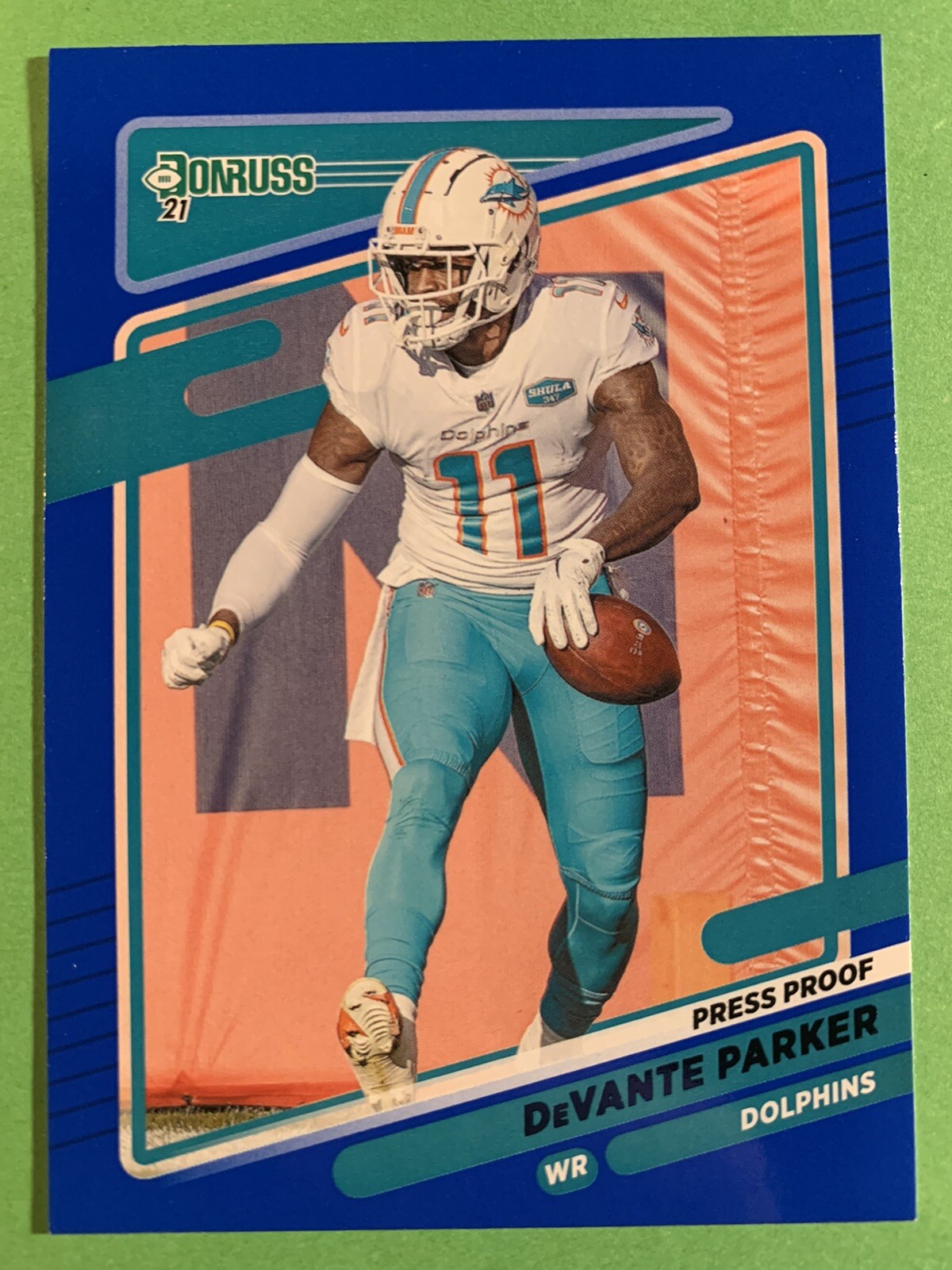 2021 Donruss Blue Press Proof Devante Parker Miami Dolphins #63