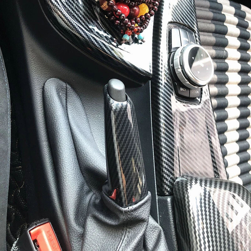 Fit For BMW E46 E60 E90 320i 328i 525i Carbon Fiber Handbrake Brake Handle Decor - Image 4 of 4
