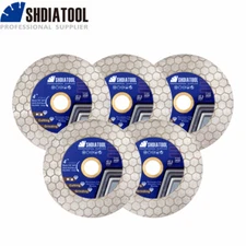 SHDIATOOL 5pcs 4"/105mm Diamond Cutting Disc Hexgon Double Sided Grinding Wheel