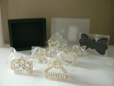 LOT OF 6 TSFUL SMALL AIR CLAW CLIPS GOLD TONE  SOME WITH PEARLS NIB 