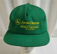NWOT Green Snapback JOHN DEERE Hat Midwest Equipment Oil & Filters NEW