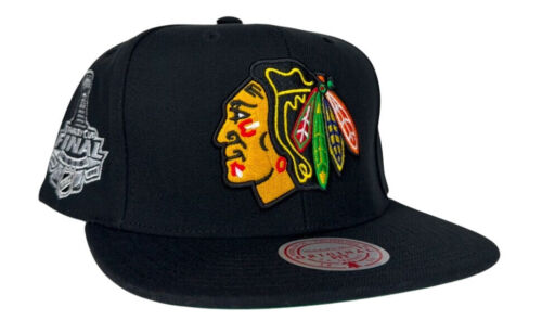 Mitchell & Ness NHL Chicago Blackhawks Black Top Shot Snapback Hat, Cap, New