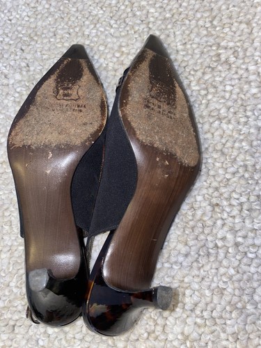 STUART WEITZMAN AUTH Women's Black Aspect Crepe Slingback Pumps Size 6.5 - Picture 8 of 8
