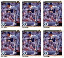 (6) 1990 Upper Deck #282 Tom Henke Toronto Blue Jays Card Lot