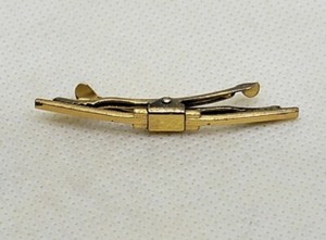 Authentic Vintage Gold Plated HICKOK Double Tie Bar USA Made Men's Unique Classy Nice Vtg