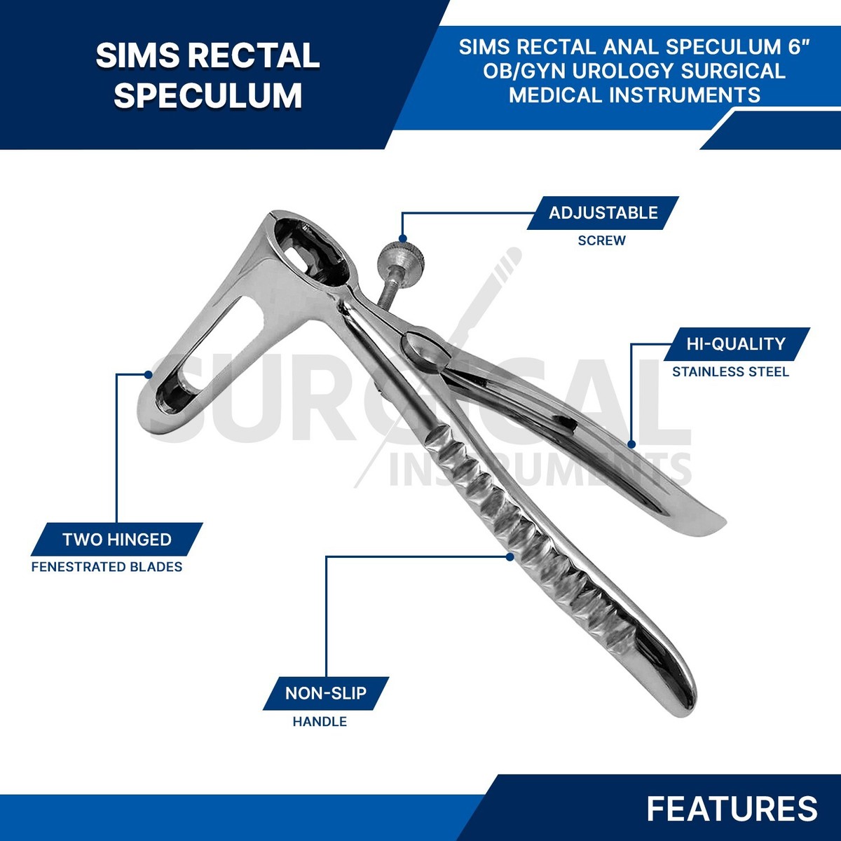 Medical Speculum Set Of 6 Sims Speculums - Rectal/Anal & Gynecological ...