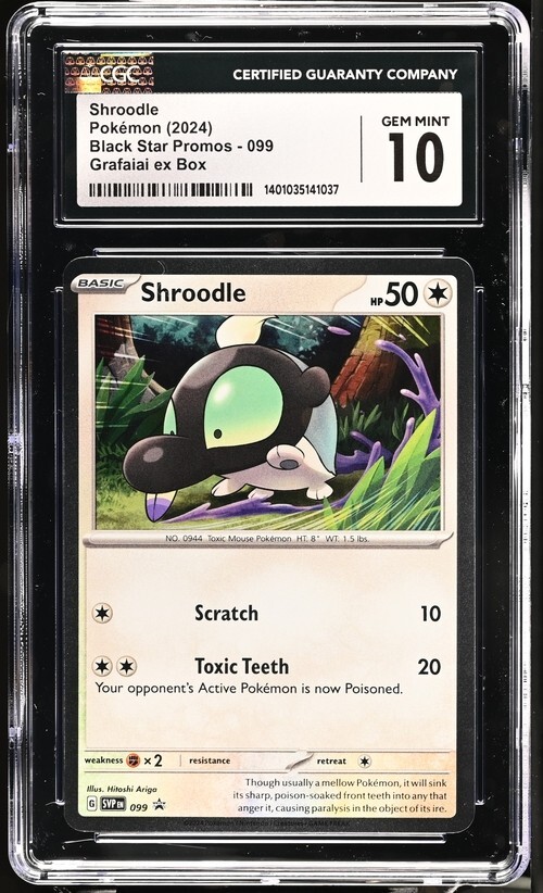 グラブル　tcg カード　オクトー　pr-039 箔押し　プロモ CGC Gem Mint 10 Shroodle 099 Pokémon Black Star Promo Grafaiai ex