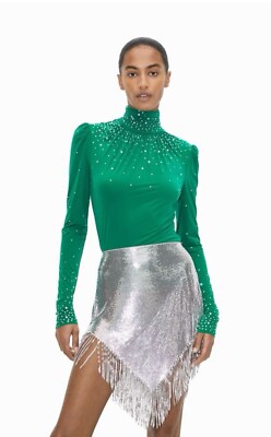 Rabanne x H&M hm Shirt Stretch-Jersey mit Strass XXL/44