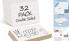 32 Pack Dry Erase Boards, 9"x12" Double Sided Easel Small Whiteboards with