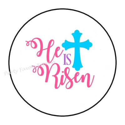 10cm Auto-Aufkleber Sticker Decal Laptop Farbe He Risen Easter bunt Rund R2443