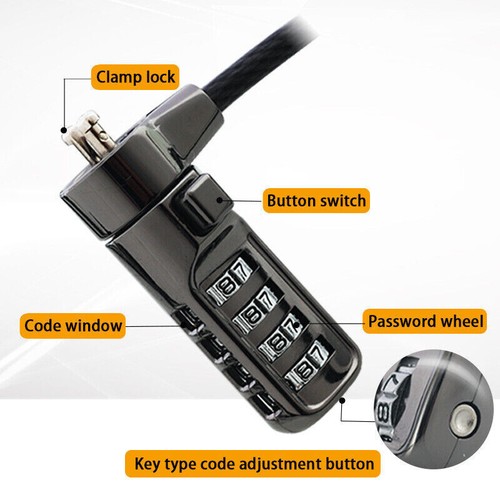 3 * 7 Lock Hole Universal Laptop Lock /Password lock /Monitor Password Lock - Picture 4 of 10