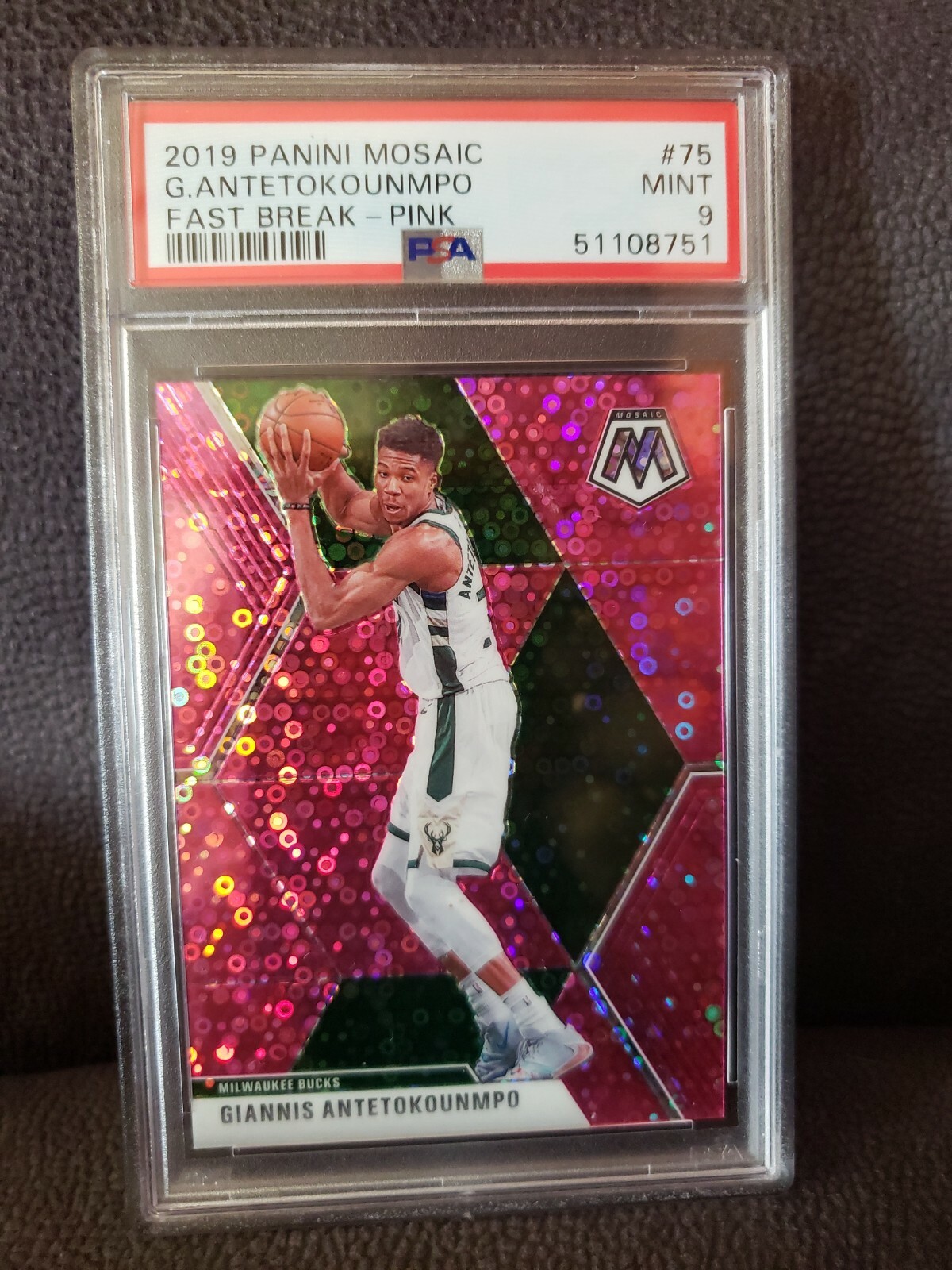 2019 Mosaic Giannis Antetokounmpo Fast Break Pink #75 08/20