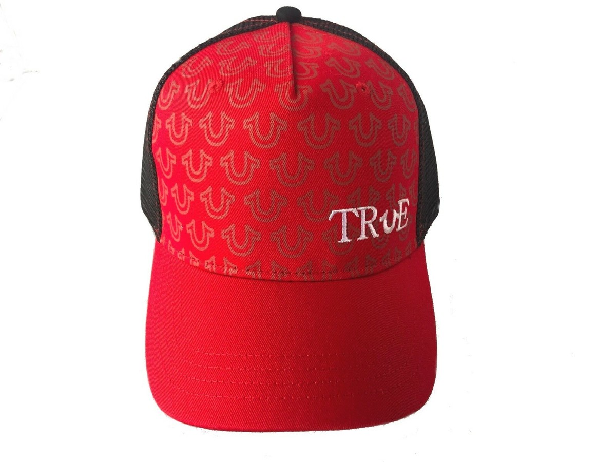 New True Religion Logo Red/Black Trucker Hat One Size | eBay