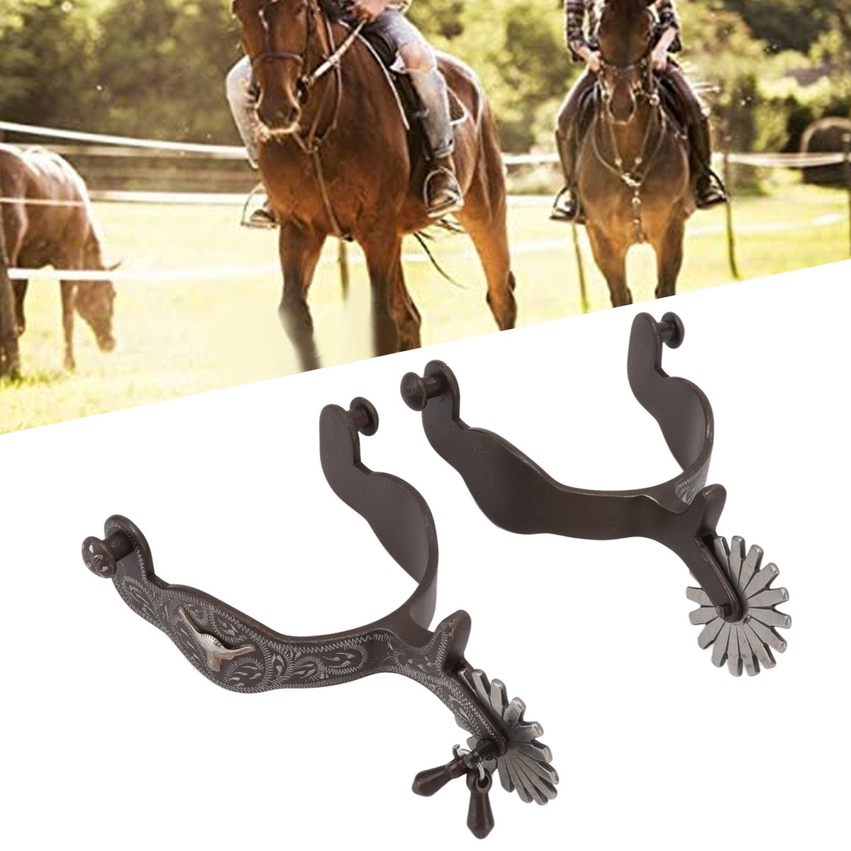 Focket Edelstahl Sporen 2er Set - Westernsporen Mit Rollenkugel Für Reitsport