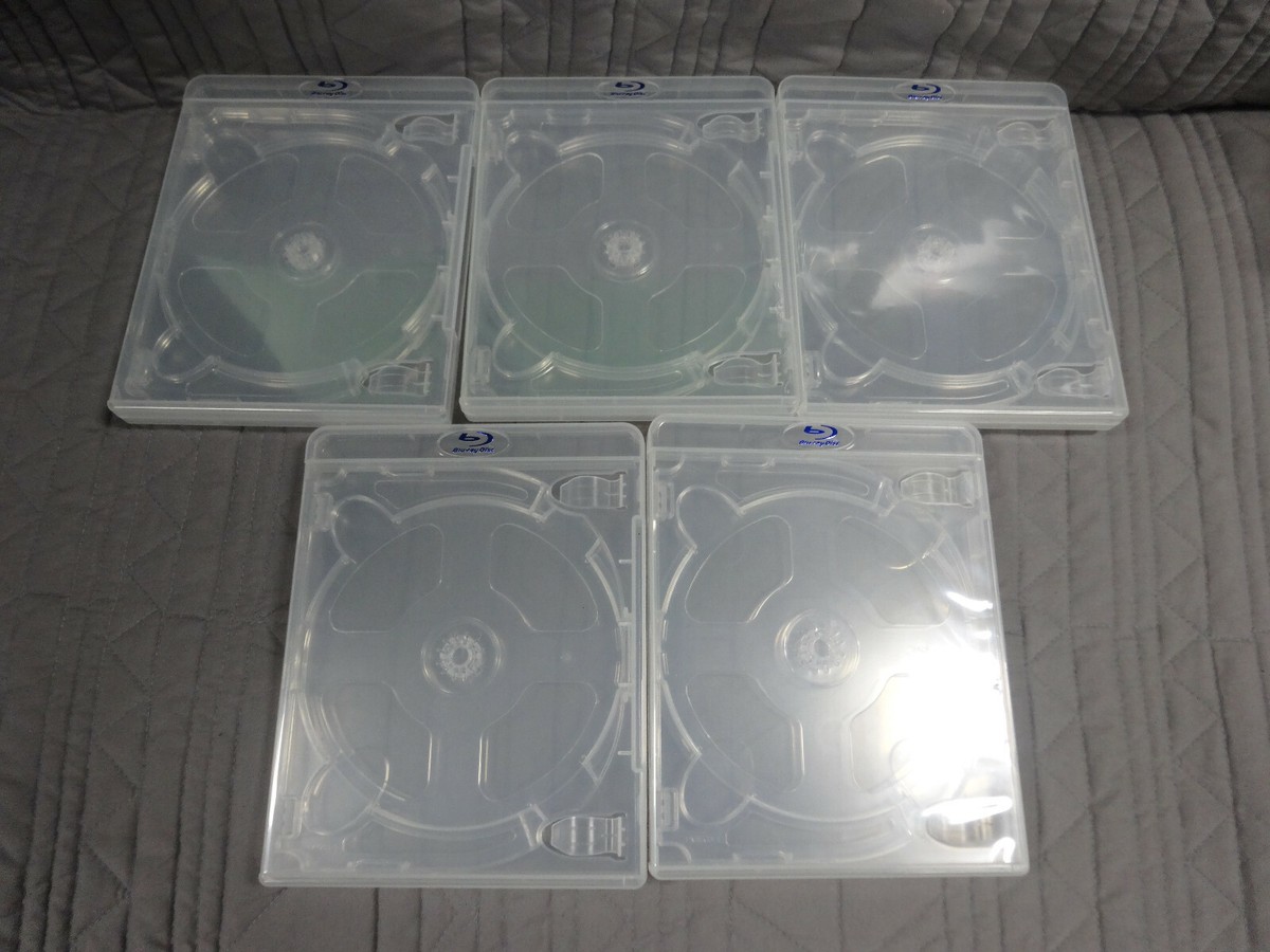 5x CLEAR VIVA ELITE Triple 3 Disc Cases - New Blu-Ray Logo