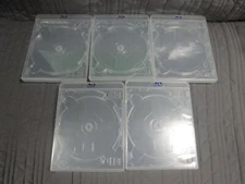 5x CLEAR VIVA ELITE Triple 3 Disc Cases - New Blu-Ray Logo Media DVD PS3 Storage