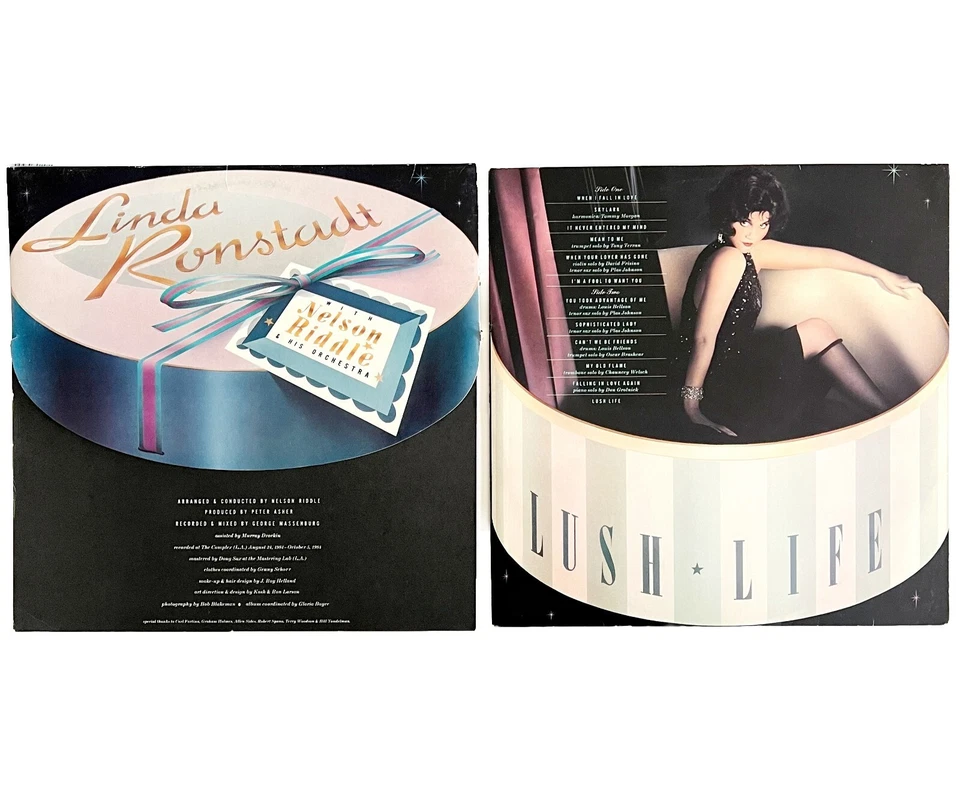 Linda Ronstadt Lush Life Nelson Riddle 1984 Vinyl Record 33 12" Airedales VRF4 - Image 4 of 4